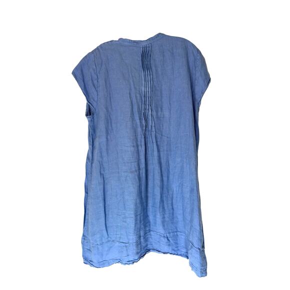 Free People CP Shades Dress Blue Lagenlook Linen Regina Tunic Relaxed Large‎ - Picture 11 of 15
